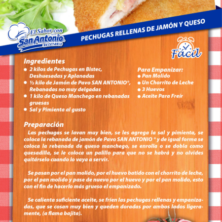 Pechugas rellenas de Jamón y queso