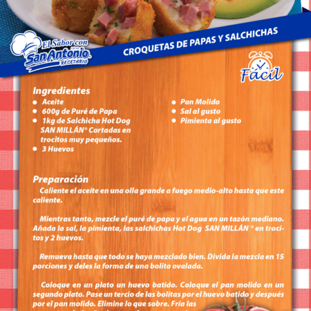 Croquetas de papa y salchicha